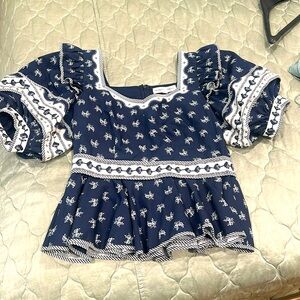 Hunter Bell Blayne Top- Blue Ditsy Floral US 6